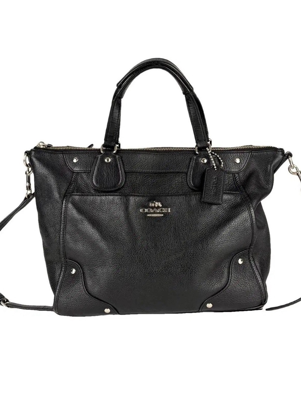 Coach Black F34040 Mickie satchel bag magnetic pocket w/strap w/dust bag